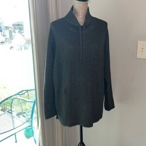 LOU & GREY | TUNIC SWEATER | SIZE XL WAFFLE KNIT IN OLIVE COLOR